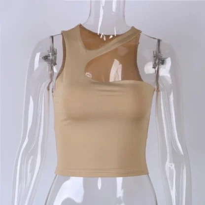 Asymmetrical Cutout Crop Tops - Image 5