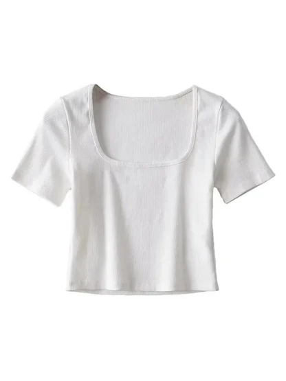 Simple Square Neck Crop Tops - Image 2