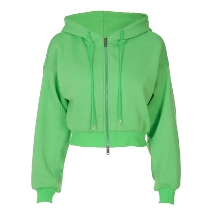 Zip-up Cozy Hoodie Crop Top - Image 7