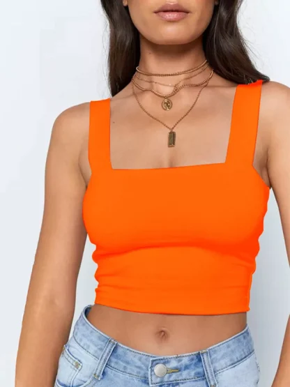 Square Neck Camisole Crop Tops - Image 2