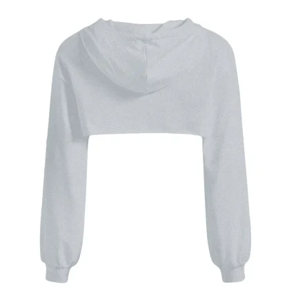 Hooded Irregular Crop Top - Image 5