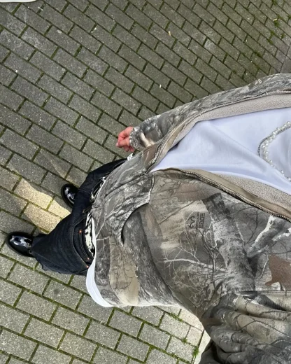 Camo Pattern Hoodie Crop Top - Image 6