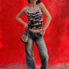 Printed Eyes Cami Crop Top - Image 4