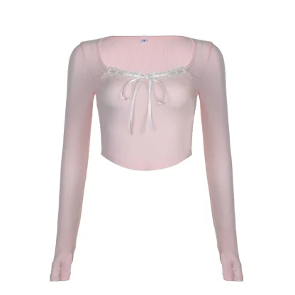 Lace Trim Chic Crop Top - Image 6