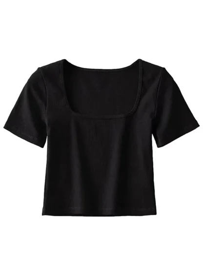 Simple Square Neck Crop Tops