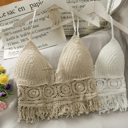 Knitted Stylish Halter Crop Top - Image 7