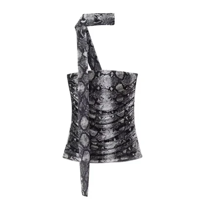 Leopard Print Ruched Crop Top - Image 4