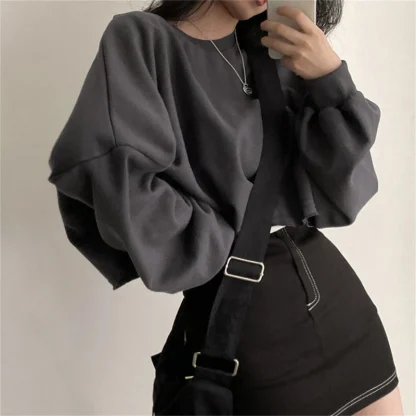 Oversized Pullover Crop Tops