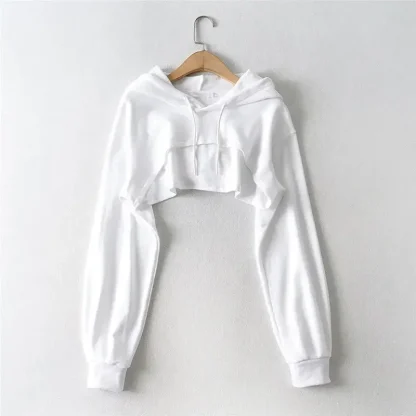 Irregular Hoodie Crop Tops - Image 4