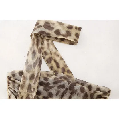 Leopard Print Ruched Crop Top - Image 6
