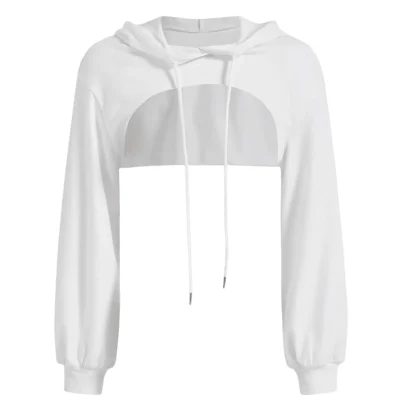 Hooded Irregular Crop Top