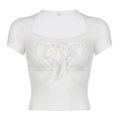 Casual Square Neck Crop Top - Image 6
