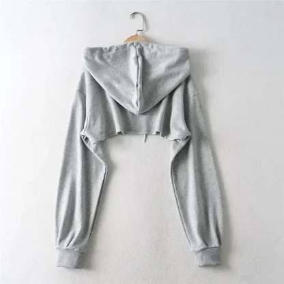 Irregular Hoodie Crop Tops - Image 3