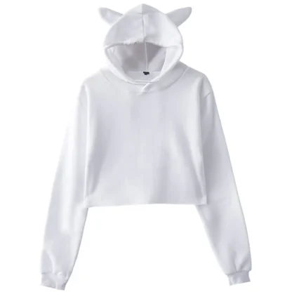 Cat Ear Hooded Crop Tops - Image 5